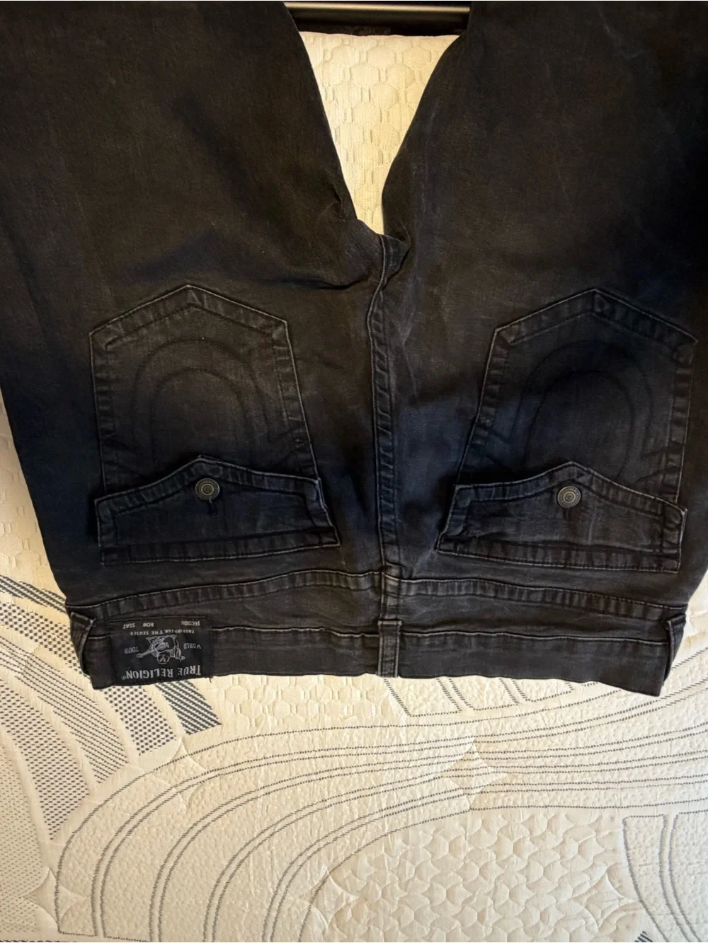 True Religion Men's Black Straight Jeans